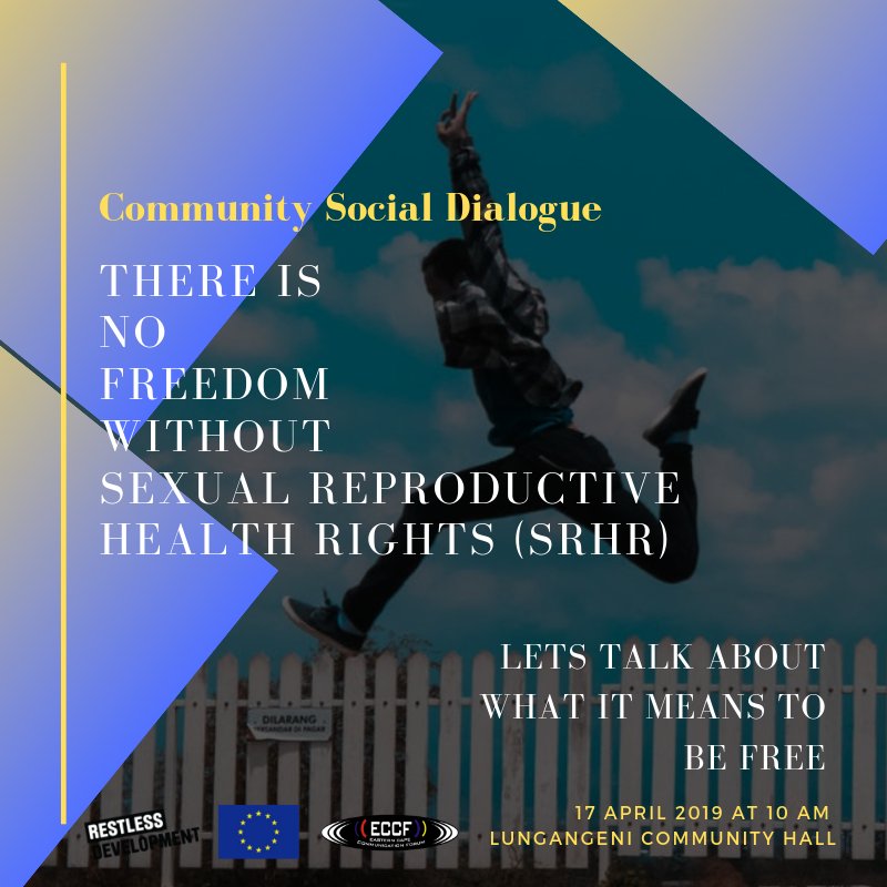 There's no freedom without Sexual Reproductive Health Rights (SRHR)!Join us for an exciting social dialogue where we'll openly debate what it means to be free in a democratic South Africa.17th April 2019/10am /Lungangeni Community Hall, Mt Frere #WeAreRestless
<a href="/EUinSA/">EU in SA</a>  <a href="/Afrixion/">JOLA</a>