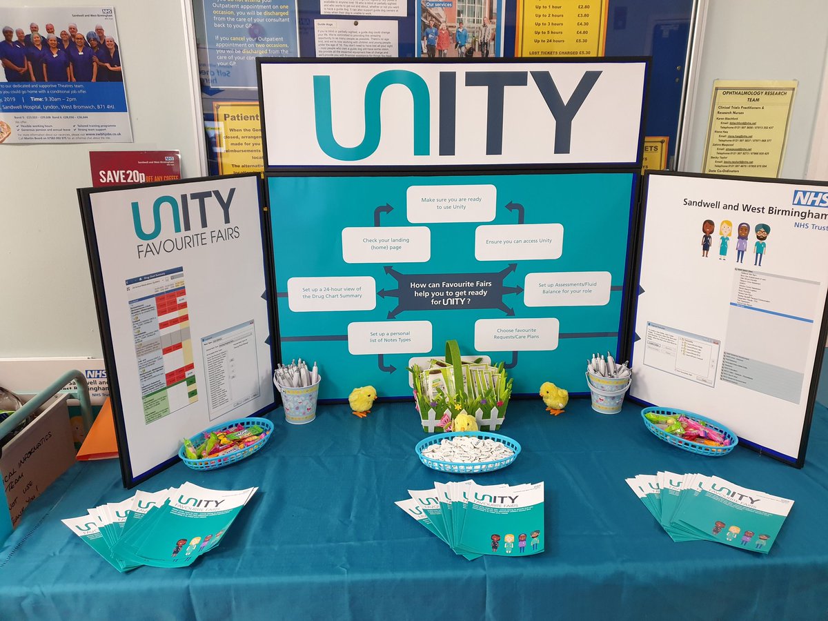 ANNIEWI18240275's tweet image. Unity Favourite Fairs are coming. Personalise Unity to meet your needs. 29th April-11th May. Do come along to a Roadshow  to find out more. #GettingReadyforUnity @SWBHnhs @CernerUK @SwbhTeam