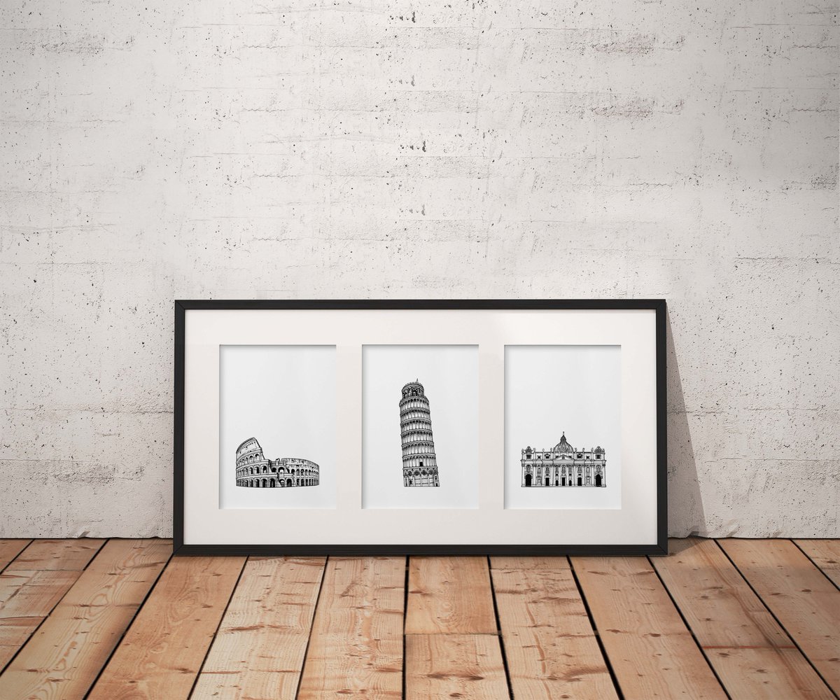 drawingsbyjrw's tweet photo. Italy Landmarks Set of 3 A5 Drawings - Hand drawn available on Etsy https://t.co/JgVG0rSIDH … #etsy #italy #skyline #landmarks #drawing #rome #leaningtowerofpisa #colosseum #vatican #pope #etsyartist #architecture #skylinedrawing #landmarkdrawing https://t.co/J1fHl7tJ5A