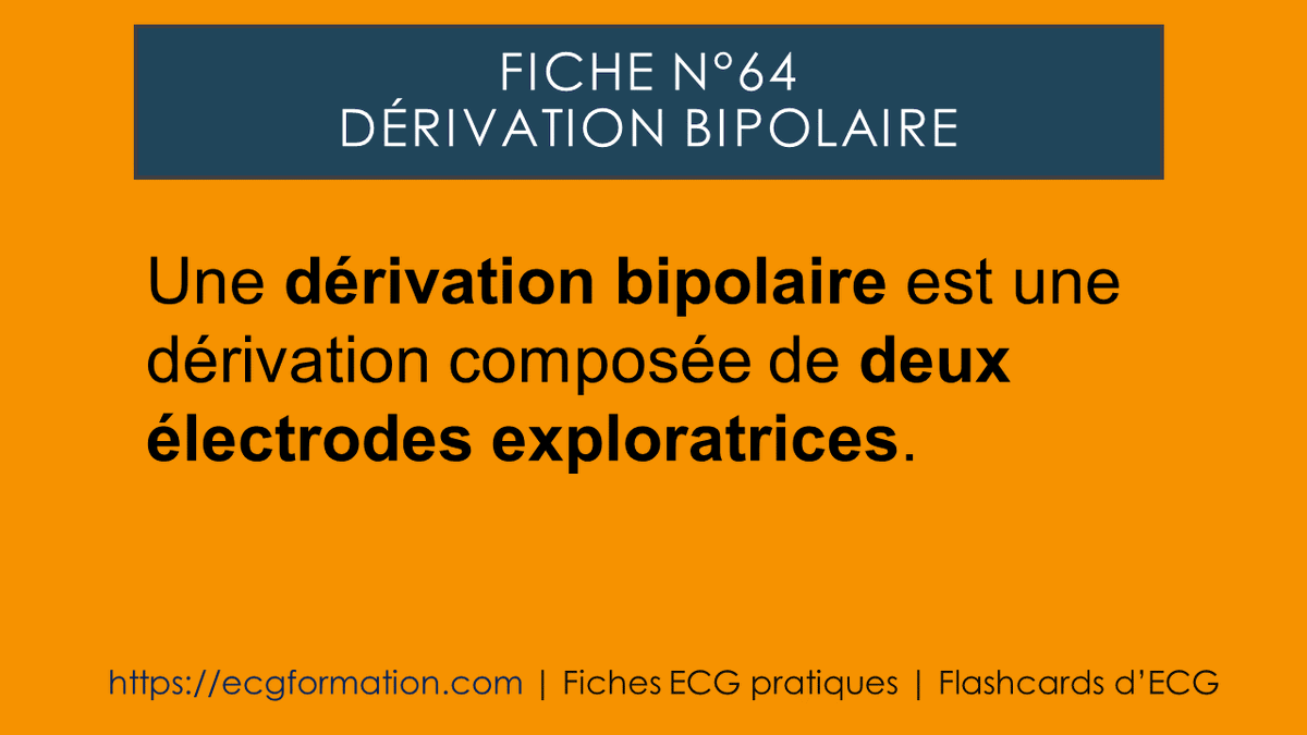 EcgFormation's tweet photo. Fiche N°64 | Dérivation bipolaire.
#ecgformation #ecg #ekg #electrocardiogramme #cardiologie #cardio #formationecg #medecine #électrode https://t.co/695MLUueON