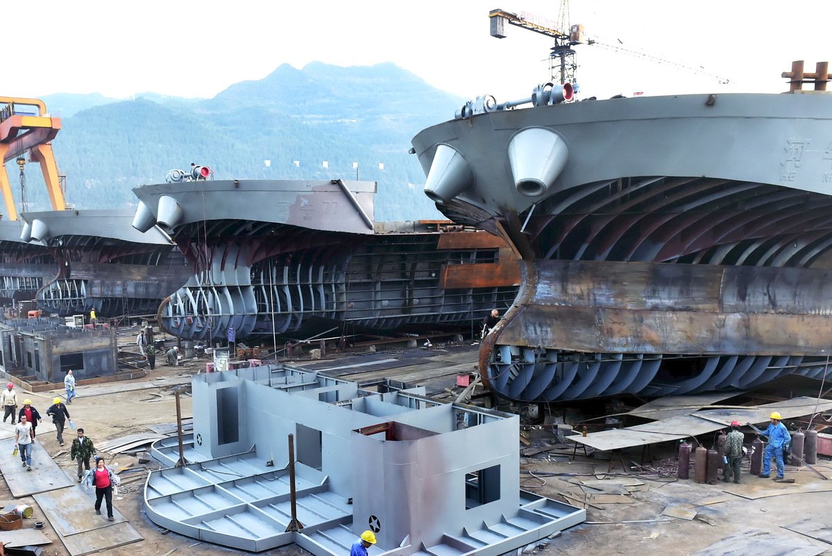 Orders for China's shipbuilding industry ranked top in the world in the first quarter of this year followed by South Korea and Italy, according to data. bit.ly/2UAqDks