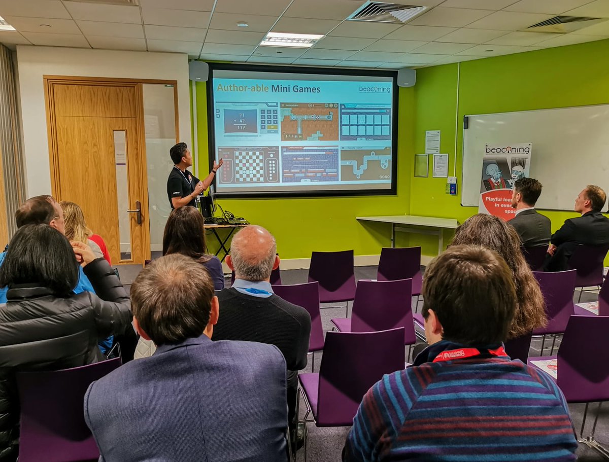 BeaconingEU's tweet photo. We are kicking of the #H2020 #Beaconing #Gamification #GBL event at @covunilondon Our coordinator @sarnab75 showcasing our research, tools and impact on gamified and pervasive learning. Well done team! https://t.co/aknlJfcKjm