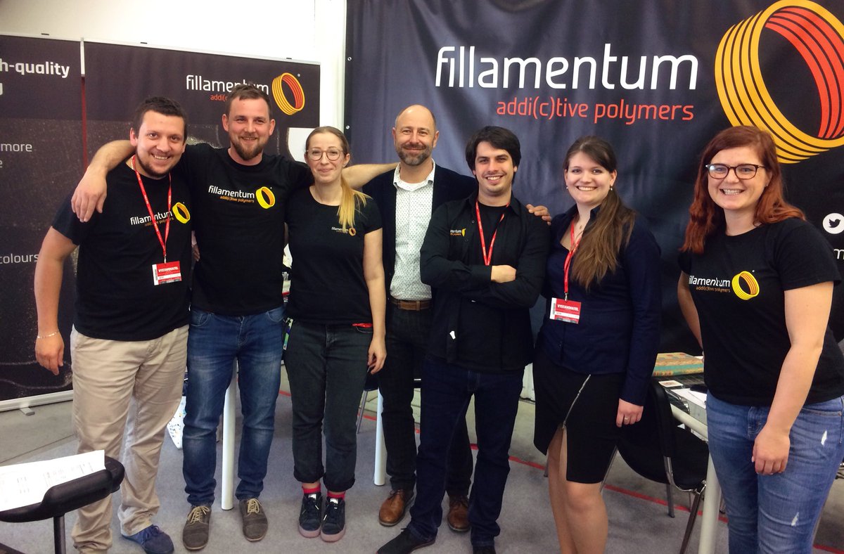 Fillamentum's tweet photo. Greetings from 3D Expo Prague day 3! From left: Martin, Jiri, Laila, Pepa, Vladimir, Martina & Gabriela #dreamteam #team #fillamentum #3dexpo #3dexpoprague #prague #3dprinting https://t.co/CEqLTDpGKS