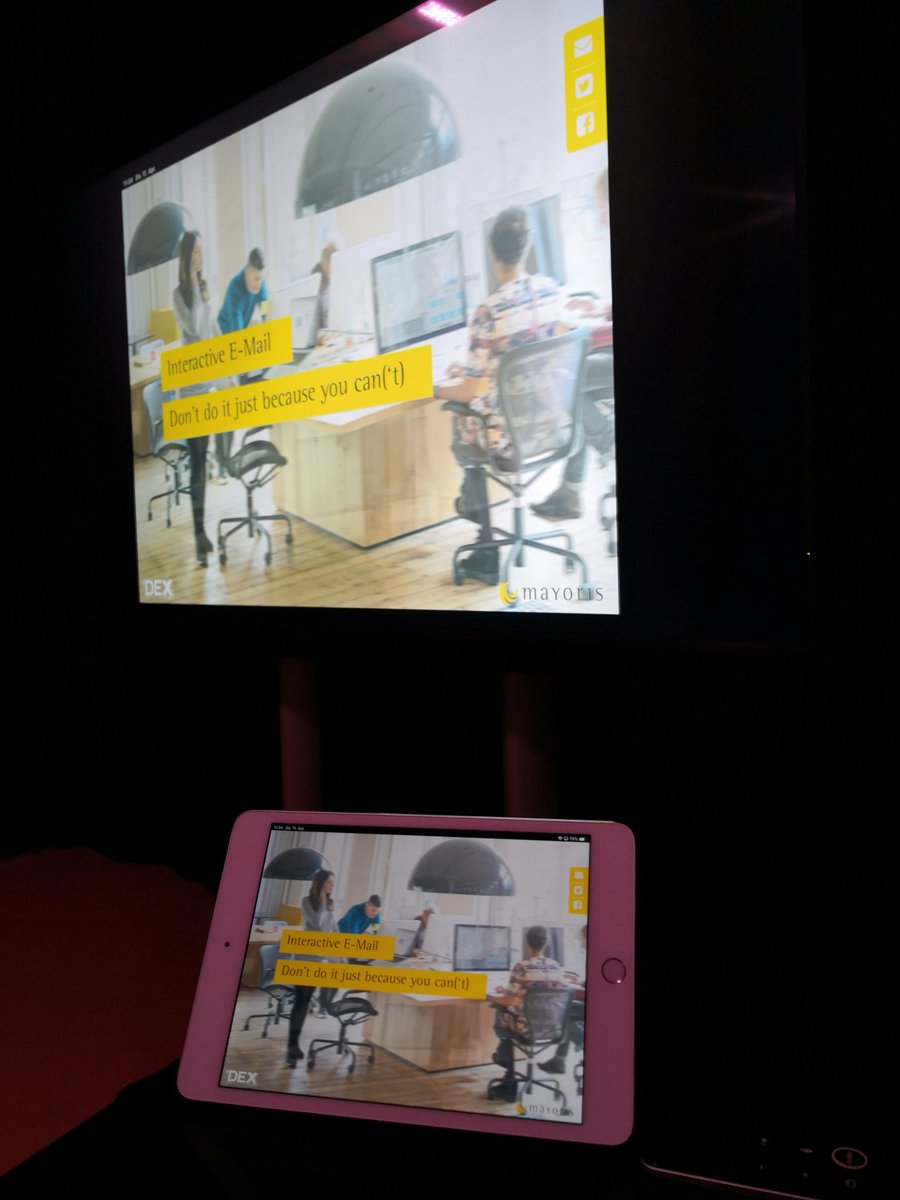 cygro's tweet image. Präsentation ab iPad aus einer interaktiven E-Mail. So geht das an der #DEX19 😎 #interactiveemail #email #marketing