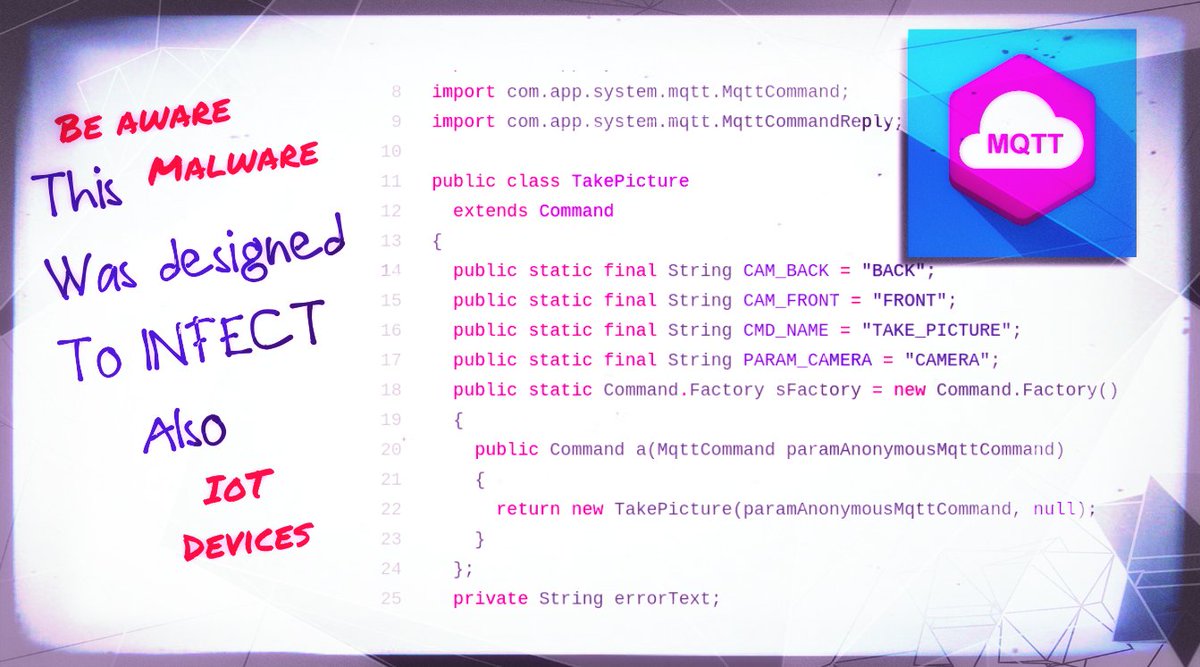 mannaro8bit's tweet photo. Released on GitHub: How #MQTT #InternetOfThinghs (#IoT) protocol is used for data #leaks (#Whatsapp, #Facebook, #Singal, #SnapChat, etc.) ... https://t.co/Fk7ZavXdeu … #Malware #CyberSecuirty #CyberCrime #Forensics #Crime #Investigation #SourceCode #Java~#Android #HumanRights https://t.co/ByhMt607u0