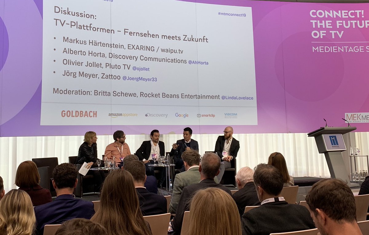 Interessante Diskussion zu neuen TV-Plattformen. Adressierbarkeit, Individualisierbarkeit, Komfortfunktionen - dafür spielt auch die Regulierung eine Rolle. Offen bleibt, ob der Gesetzgeber mit den Entwicklungen Schritt halten kann.  #mtmconnect19
<a href="/AhHorta/">Alberto</a> <a href="/ojollet/">Olivier Jollet</a> <a href="/JoergMeyer33/">Joerg Meyer</a>
