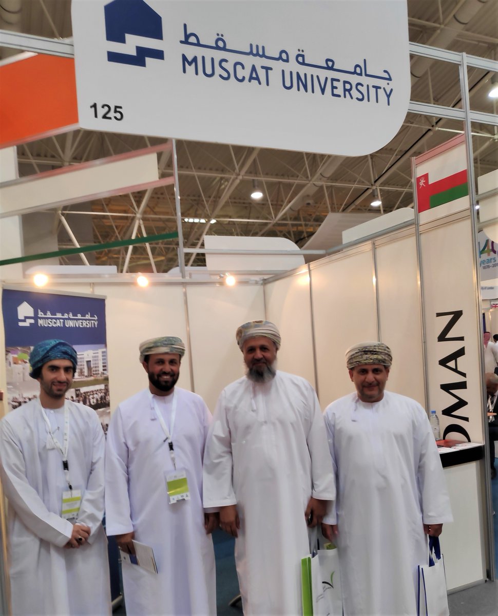 MuscatUni's tweet photo. #MuscatUni creating a little corner of Oman at #IECHE Riyadh. Wonderful to greet distinguished sector colleagues and welcome Oman's GCC Secretariat Director of Education. We all agree that people from across the world just love #Oman! So #StudyInOman https://t.co/1ulwkV2z3W