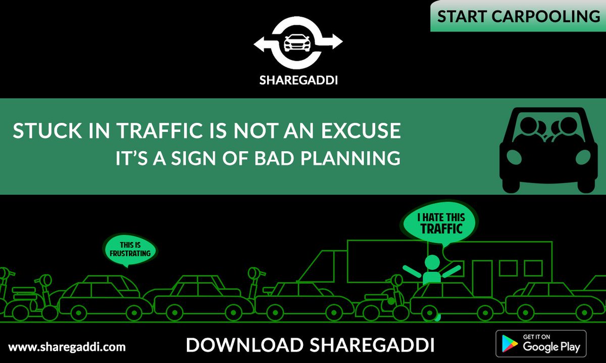share_gaddi's tweet photo. Stuck in traffic is not an excuse. It’s a sign of bad planning.
Be a part of the #carpooling community &amp; start carpooling in your city. Download @share_gaddi Carpool travel app in one click: https://t.co/TDr0ZMBnoS
#carpoolinginpunjab #chandigarhcarpool #chandigarh #mohalicarpool https://t.co/HGDpv603uj