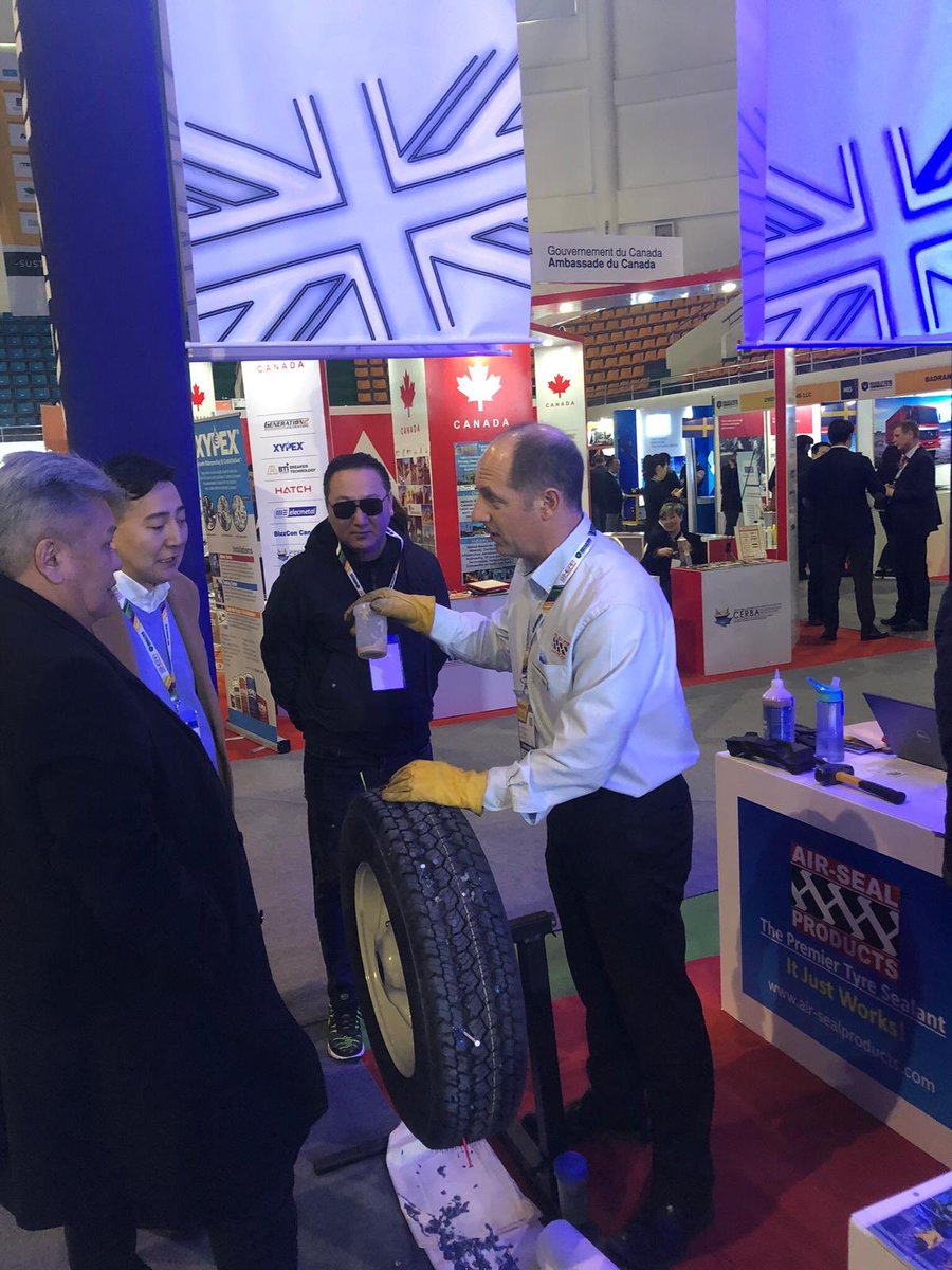 airsealproducts's tweet photo. Fantastic first day for the team @MonMiningExpo #mongoliamining #tyresealant #punctureprevention https://t.co/eUwoc4qCWA