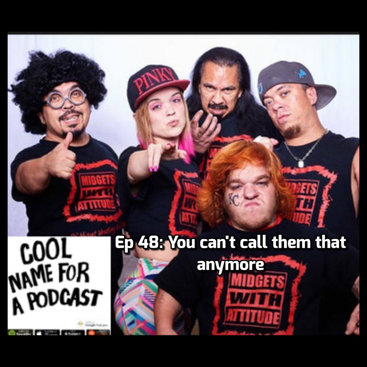 coolnameforapod's tweet photo. Ep 48: You can't call them that anymore

Topics this week:

- British Actors
- Little People
- Blindness
- What DNA do you pass on?
- Traveling with family
- Turning 30
- 15 minute voicenotes
- Africa vs Jamaica comedy shows

Tweet us: #cnfap
https://t.co/7UC80ccbIi https://t.co/0LuwG6Hm54