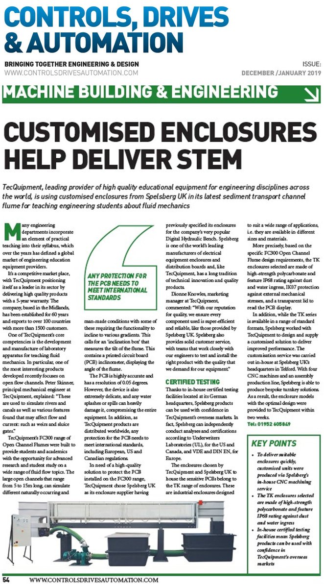 SpelsbergUk's tweet photo. Spelsberg as featured in the industry press, great coverage in @ind_tech_mag #ProcessandControlToday @CDAmag @DPAONTHENET #electricalenclosures #electricalengineering #electricians #electricalwholesalers #bespokeenclosuresolutions https://t.co/3G3pzEd5gV