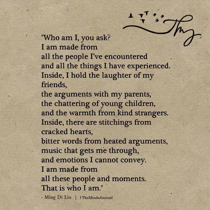 TheMindsJournal's tweet image. Who am I, you ask?
themindsjournal.com/who-am-i-you-a…
#BitterWords #BrightNightTimeStars #CrackedHearts #Emotions #HeatedArguments