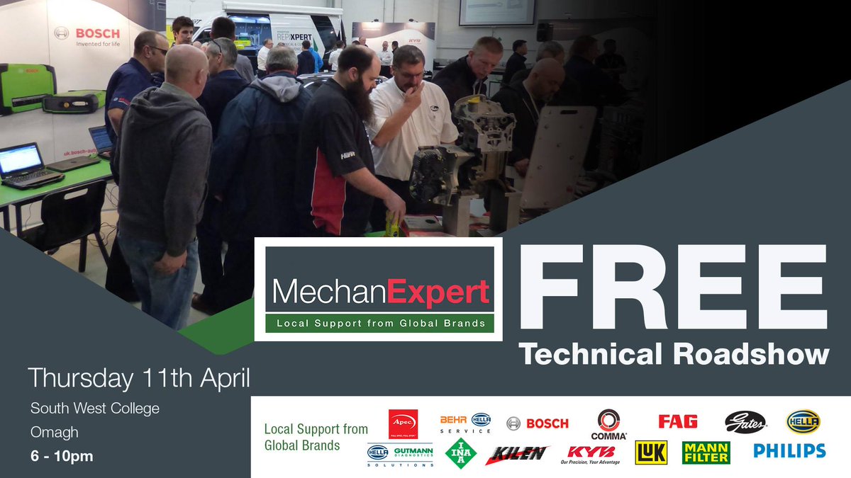 MechanExpert_'s tweet photo. Our FREE MechanExpert Roadshow is coming to @swccollege in Omagh tonight! Come along &amp; speak directly to the people who make the parts you fit every day.

Find out more at: https://t.co/DVLATeYzQO  #mechanexpert https://t.co/qbjWYouOwM