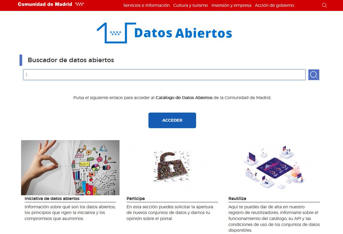 datos.gob.es – Dirección General del Dato (@datosgob) on Twitter photo La Comunidad de Madrid lanza su portal de #datosabiertos, con casi 170 conjuntos de datos. Descúbrelos en bit.ly/2Z6VEeq <a href="/ComunidadMadrid/">Comunidad de Madrid</a> #opendata La Comunidad de Madrid lanza su portal de #datosabiertos, con casi 170 conjuntos de datos. Descúbrelos en bit.ly/2Z6VEeq <a href="/ComunidadMadrid/">Comunidad de Madrid</a> #opendata