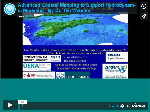 NetZeroAtlantic's tweet photo. #ThrowbackThursday to the first webinar in OERA's #webinar series. On March 22, 2018, Dr. Tim Webster, NSCC presented "Advanced Coastal Mapping to Support Hydrodynamic Modeling.” View the recording here: https://t.co/cM4yhzFSrm  @NSCCResearch #CoastalMapping #HydrodynamicModeling https://t.co/9CspNwQaKd