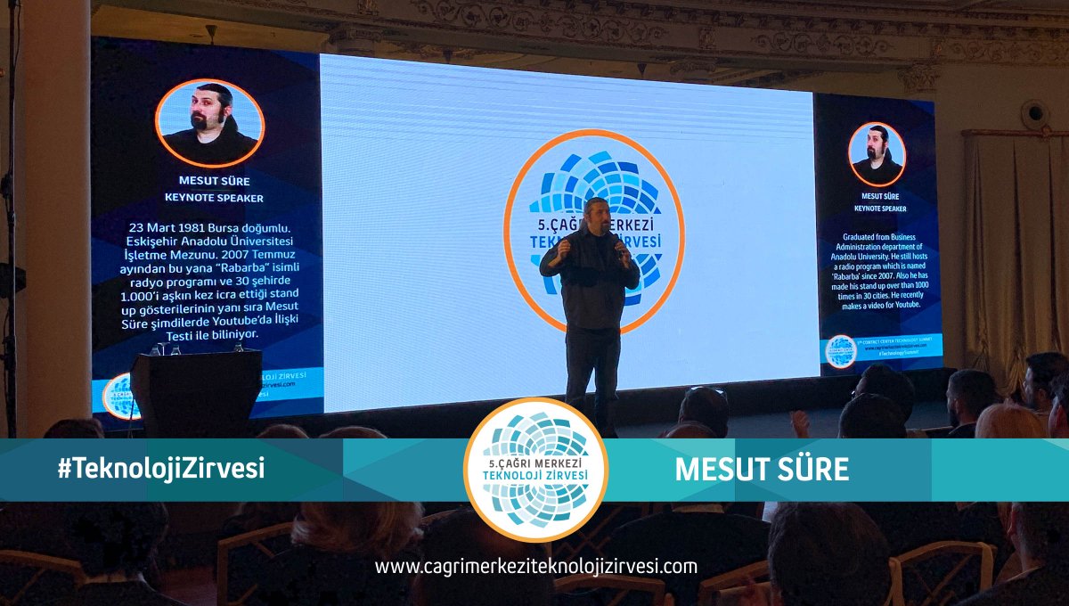 5. Çağrı Merkezi Teknoloji Zirvesi’nde şimdi Stand-up zamanı.
#Youtuber ve stand up sanatçısı <a href="/mesut_sure/">Mesut Süre</a> gösterisini yapmak için sahnede.

#TechnologySummit #Teknoloji #ContactCenterTechnologySummit #CagriMerkeziTeknolojiZirvesi #TeknolojiZirvesi #CallCenterSummit