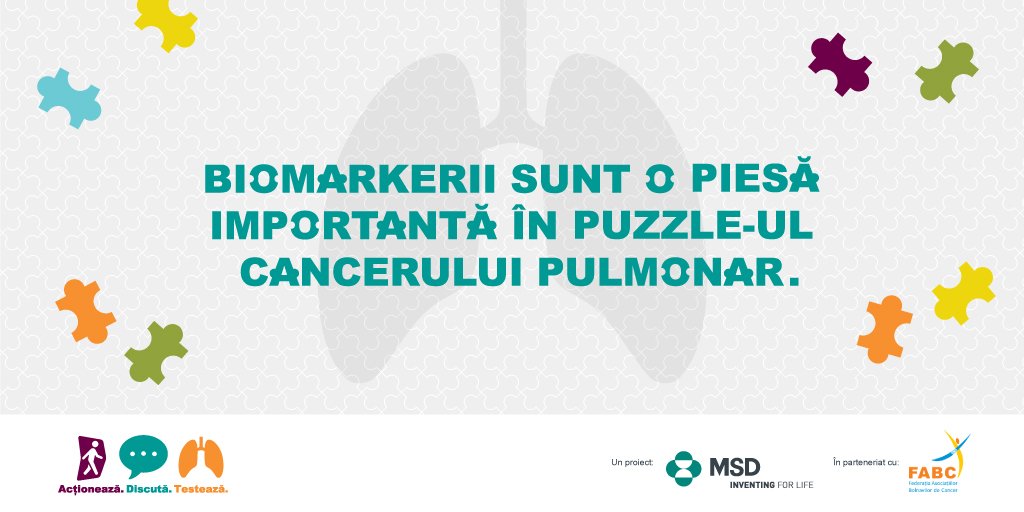 Astăzi, alături de Federația Asociațiilor Bolnavilor de Cancer, lansăm campania “Viața fără piese lipsă - Acționează. Discută. Testează”, inițiativă menită să explice rolul biomarkerilor în cancerul pulmonar  #farapieselipsa #biomarkeri #cancerpulmonar bddy.me/2Z44gCp