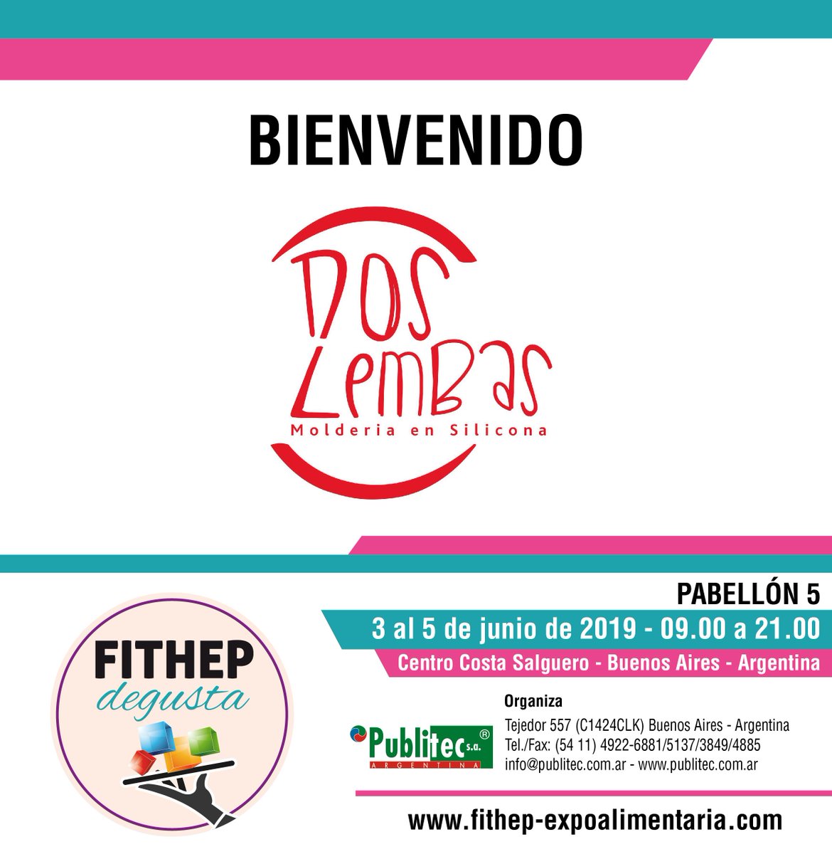 fithep's tweet photo. #FithepDegusta2019
3,4 y 5 de junio de 2019 de 9 a 21 hs Pabellón 5 Centro Costa Salguero. Buenos Aires. Ingreso gratuito sin acreditación previa. https://t.co/mgGra3zHPg