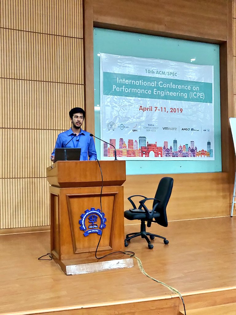 ICPEconf's tweet photo. And a fab! presentation to mark the end of the technical sessions at #ICPE2019 #ICPEconf

"FAB : Framework for Analyzing Benchmarks" by Varun Gohil @VarunGohil9 (@iitgn), Shreyas Singh @42shreyas (@iitgn) and Manu Awasthi @mnwsth (Ashoka University @AshokaUniv) https://t.co/kFhTVTpdt6