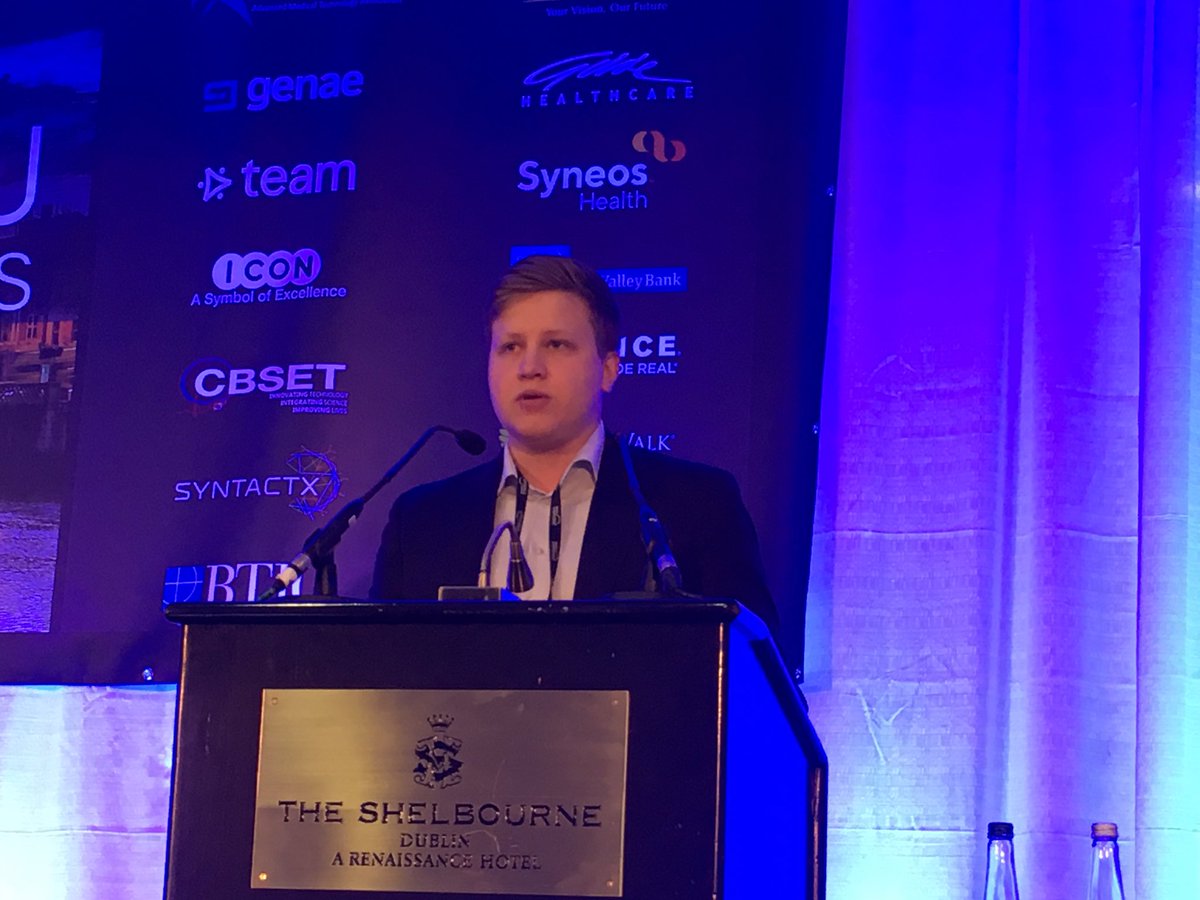 MedTechStrat's tweet photo. So many #innovative #startup #medtech presenting cos. here at #InnovationDublin19!  Now on stage: #SmartMedics CEO #AdrianMaciejewski presenting their industry-first simultaneous 18-lead #ECG patch w a dedicated device &amp; mobile app https://t.co/Leje4ZKExq #cardiac #telerehab https://t.co/lrMhhAls1f