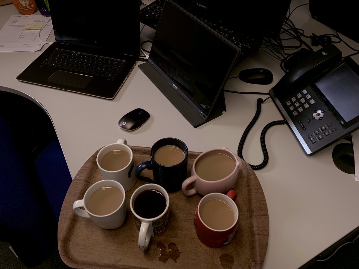 ChrisHousecroft's tweet photo. Visiting our @Innov8Tech office in Pocklington today and been drafted into the Tea Run Rota! #TeamPlayer #TeaRun #AnythingFromTheTrolleyDear #Sage #Sage200 #SoftwareSupport #BodyFuel #IAmNotYourSlave #Pocklington https://t.co/b0j4twnNqE