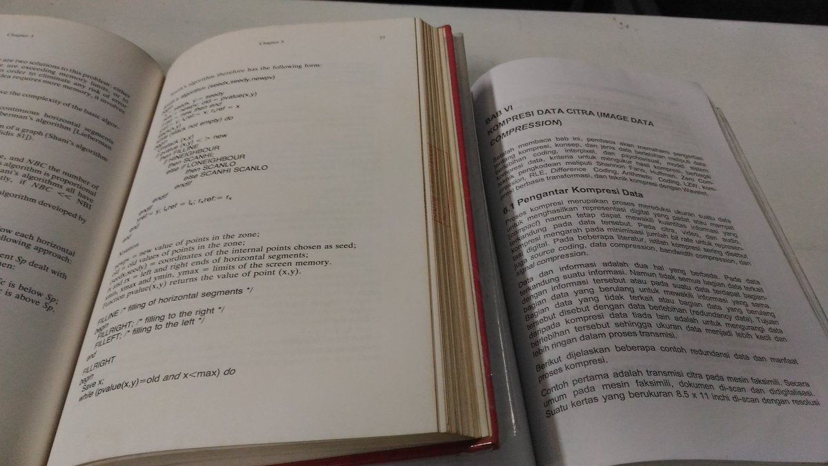 anugrohoreds's tweet image. Untuk kesekian kalinya membaca buku pengolahan citra digital tapi sampai sekarang belum tahu bagaimana caranya mempraktikan pencitraan terbaik di era media sosial ini. 😅 #digitalimageprocessing