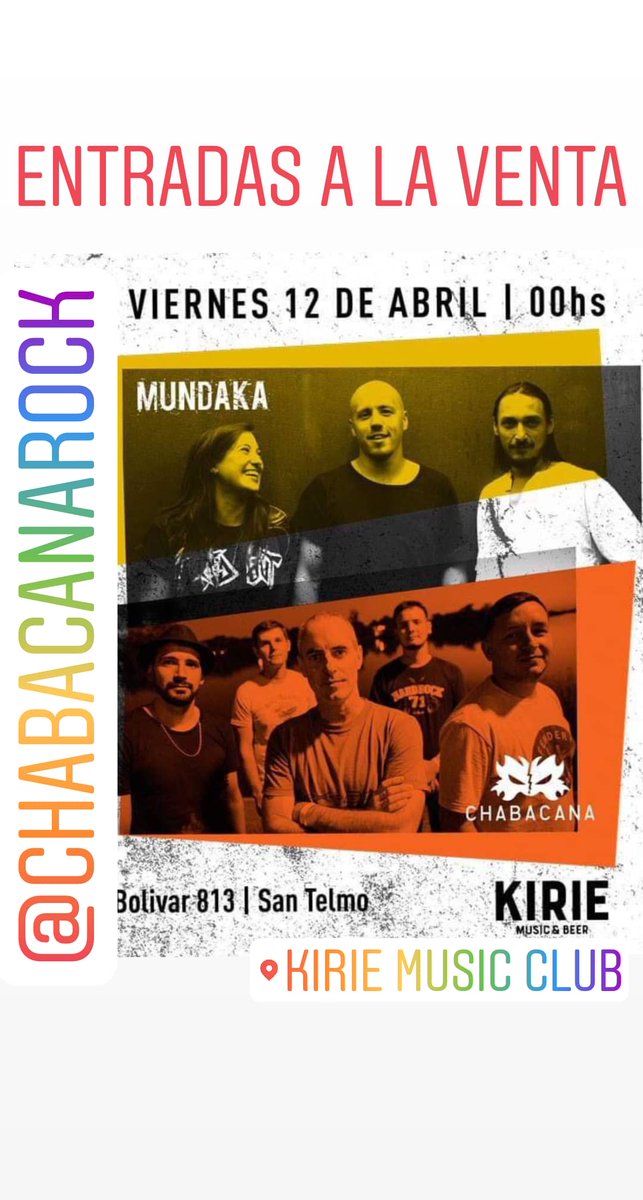 chabacanarock's tweet photo. Si andas por Buenos Aires mañana  viernes 12 en @kirieclub te esperamos. Vení a escuchar rock del bueno en el corazón de San Telmo.
@RevistaSoyrock
@cualesturockok @DifusorDeBandas @RockeaRadio @RevistaRockZone @cosquinrockfm @rock https://t.co/XuRJ20FKAV