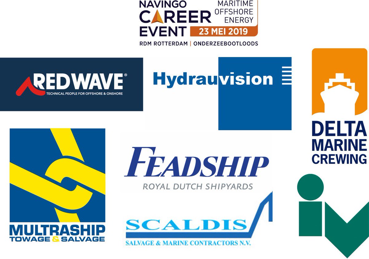 Ontmoet topwerkgevers <a href="/RedWaveEnergy/">RedWave</a>, #Hydrauvision, <a href="/Feadship/">Feadship</a>, <a href="/Multraship/">Multraship</a>, #Scaldis, <a href="/Iv_Groep/">Iv-Groep</a> en #deltamarinecrewing op het Navingo Career Event op 23 mei in de <a href="/RDMRotterdam/">RDM Rotterdam</a> Onderzeebootloods #carriere #ikzoekeenbaan #offshorewerken #maritiem #navingocareerevent #vacatures