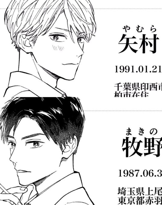 コミティア、そんなに時間も無いし何を出すか迷ってるんですがとりあえず矢村と牧野(創作BLのキャラ)のプロフィールを作ったりしてます 