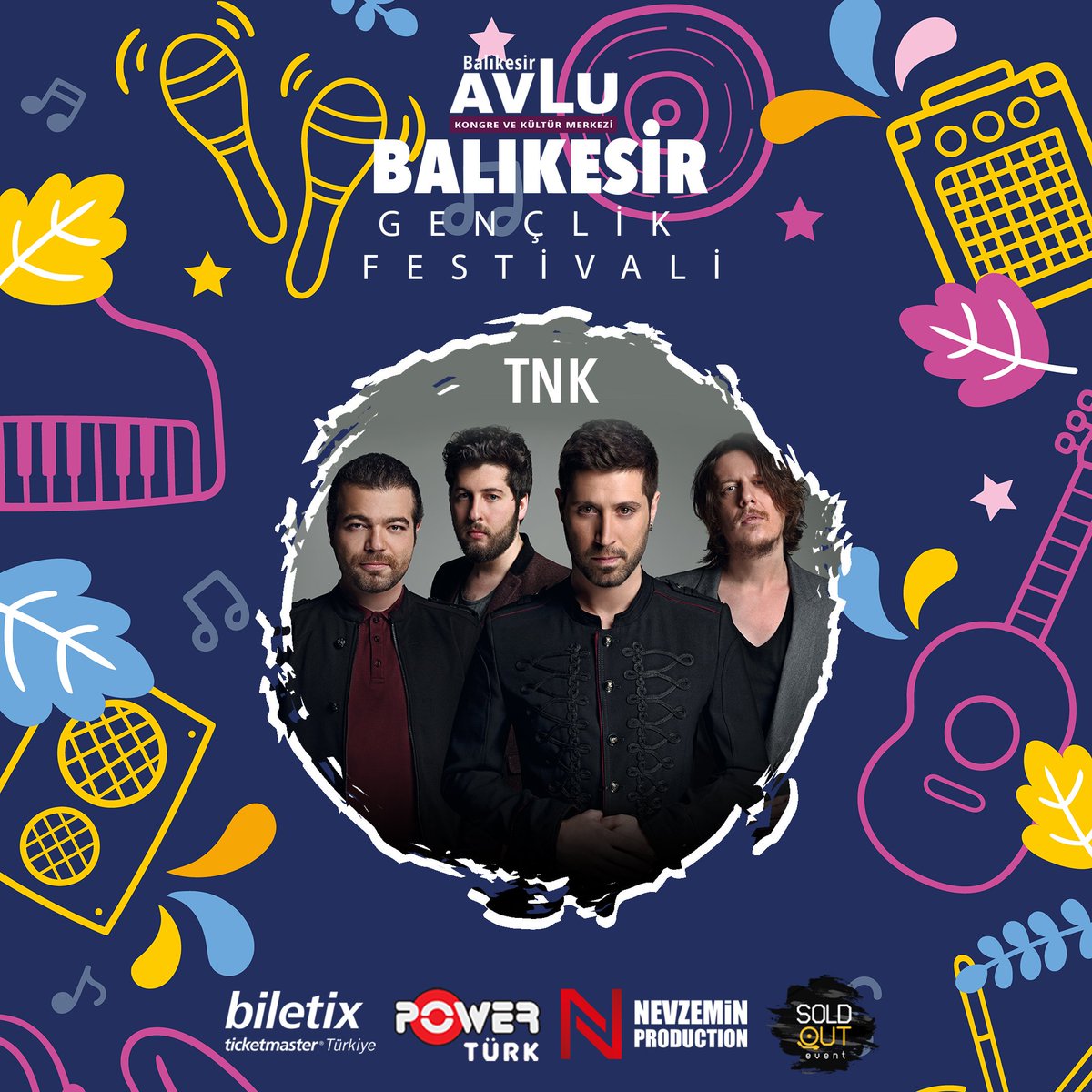 Sevgili <a href="/tnkband/">TNK</a> 27 Nisan Cumartesi günü Balıkesir Gençlik Festivali sahnesinde müzikseverlerle buluşuyor. #BalıkesirGençlikFestivali #TNK #AvluKongreveKültürMerkezi