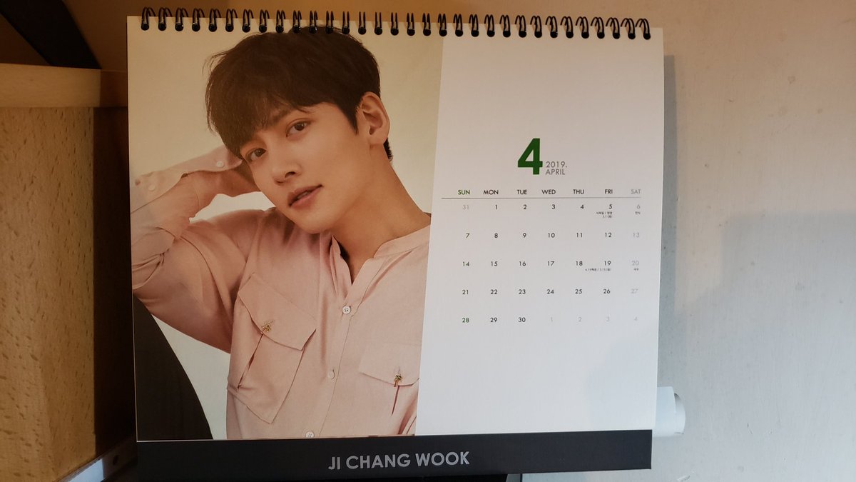 Curlycurls68's tweet photo. #GloriousEntertainment JCW's calendar ends in May. Would you consider producing another one for 2020? My office desk will look so bare w/o his calendar. 
#JiChangWook 
#WaitingForJCW 
#sergeant204
#DD16 https://t.co/kd9GGdAdhM