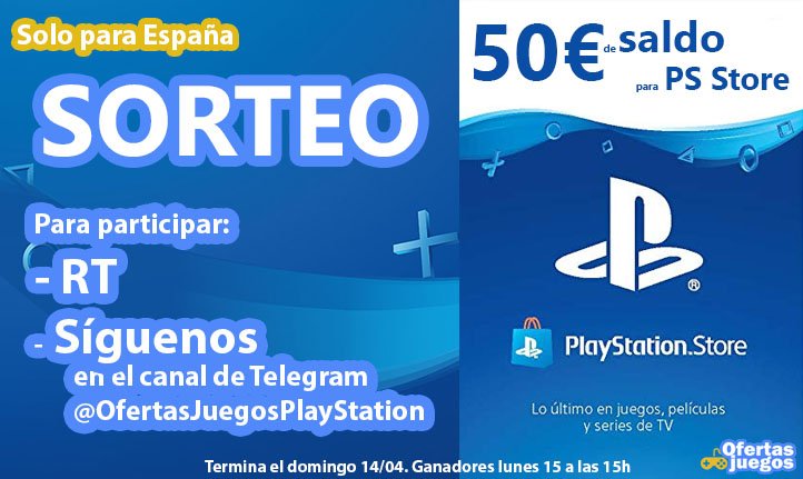 Sorteamos 50€ de saldo para PSN!

Para participar:
✅RT
✅Síguenos en el Telegram OfertasJuegos PlayStation
t.me/OfertasJuegosP…

Te van a venir genial para las ofertas de primavera!
ojueg.es/RebajasPrimave…
