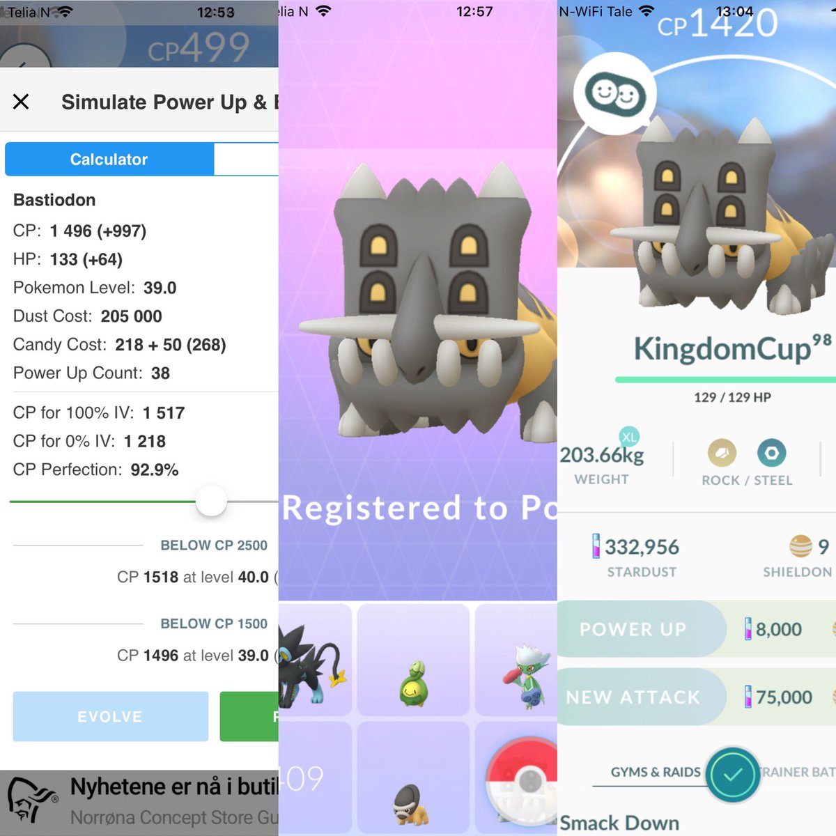 Vingliola's tweet photo. RiP stardust and rarecandy! ๐
Bastiodon, I really hope you can be reused in another cup!! #KingdomCup #pokemongopvp #pvplife We are going to have some looong good walks together... #GetTheCandy https://t.co/pDvqzggdm7
