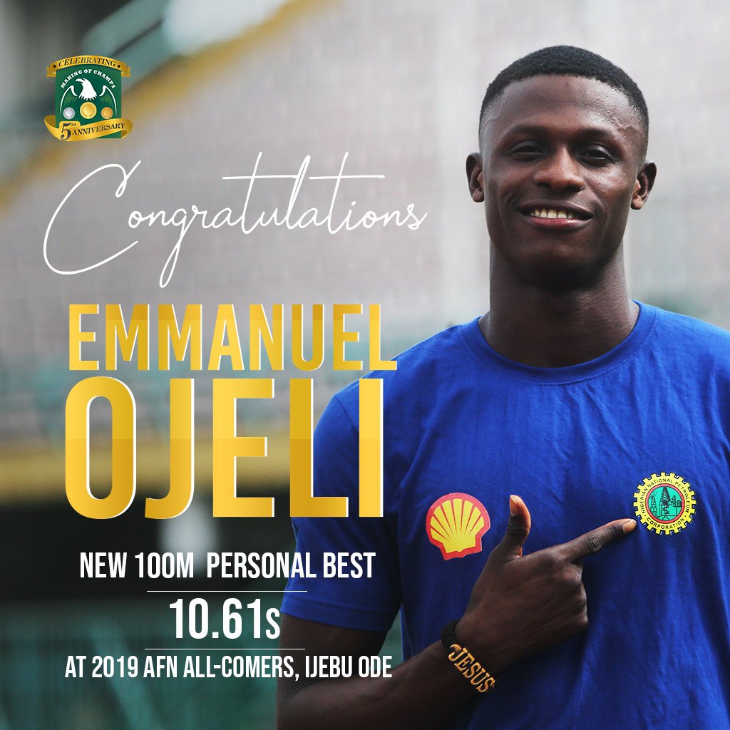Shell_Nigeria's tweet photo. 🏃‍♂️A new Personal Best of ⏱️10.61seconds!
Congratulations Emmanuel #SNEPCo #athlete. 👏 https://t.co/j4iWy1qEHq