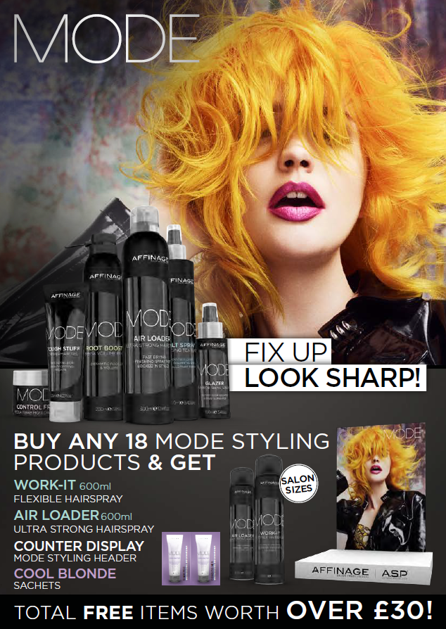asphair's tweet photo. Keep your clients' styles lasting longer with our incredible #MODE range of styling products, everything you need for both women's &amp; men's hair.
Now is the perfect time to stock up with this fab promotion we have running!
*Offer dependant on distributor. UK only
#asphair #aspmode https://t.co/TtEVNsqvnk