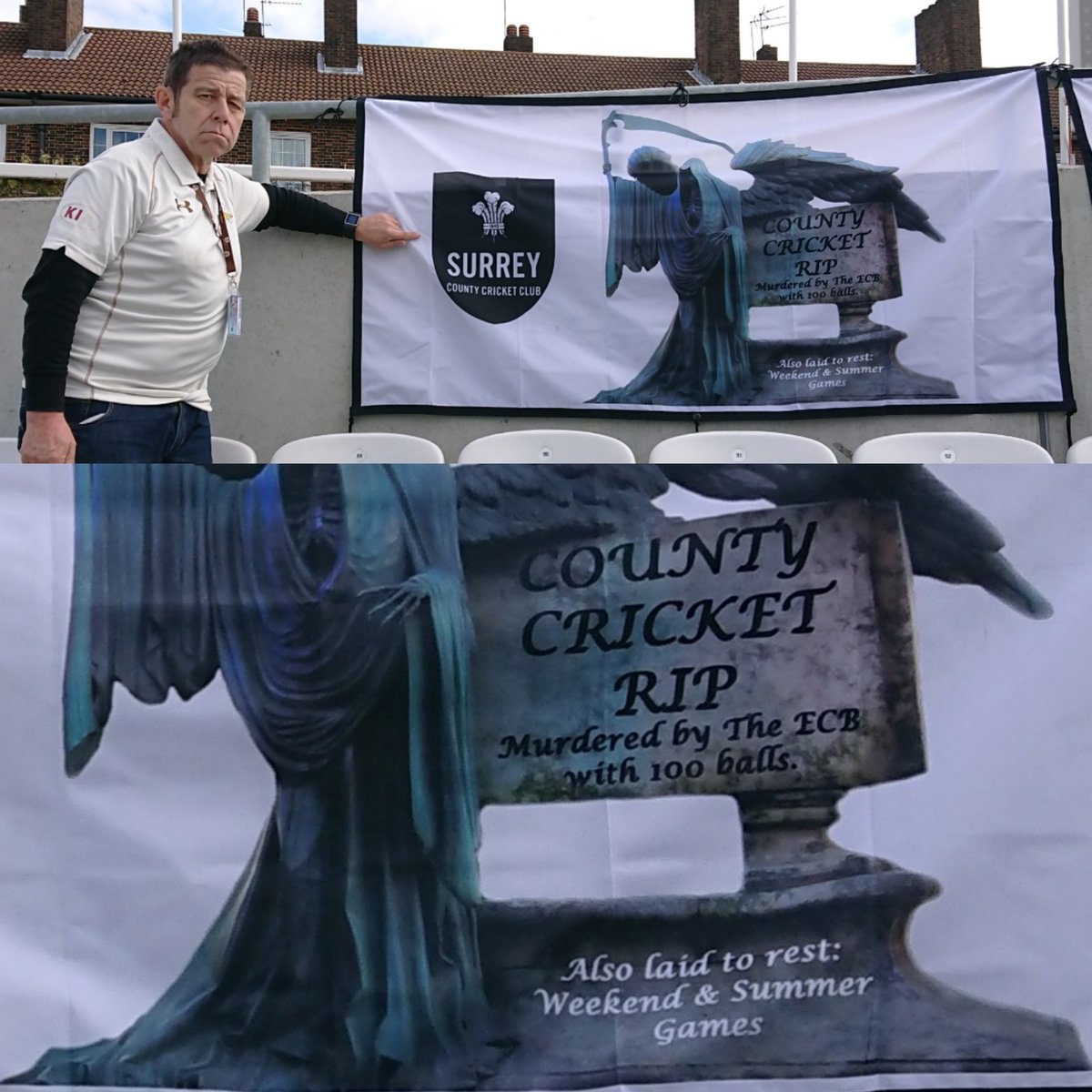 calneeagle's tweet photo. The #petermayboys' newest flag.
#surreycricket
#saveourcounties
#gravesout
#harrisonout https://t.co/ohZFpS13ln