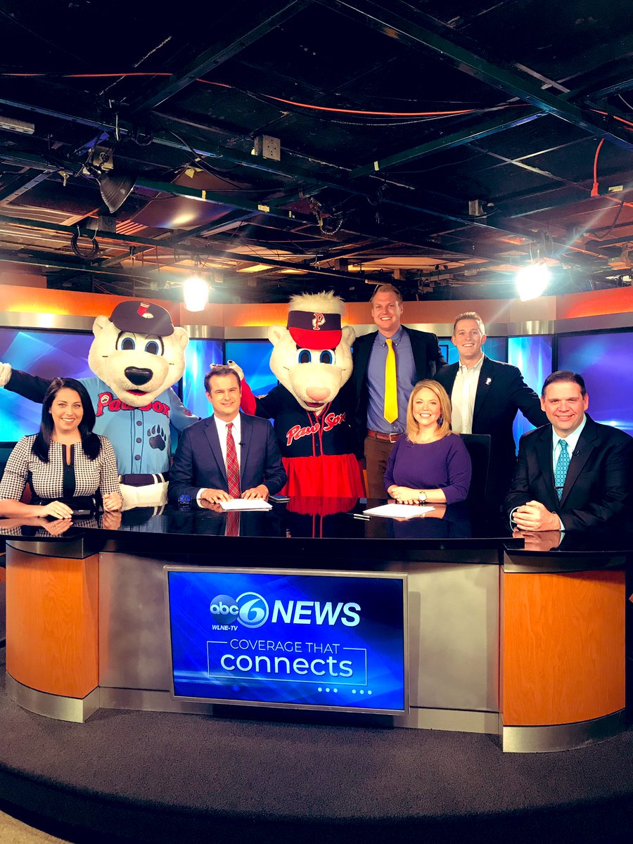 SO much fun this morning with Paws &amp; Sox helping us out on Good Morning Providence! Opening night for the @pawsox is tonight! #pawsox #mccoy @DScanlonABC6 @JKrinjakABC6 @SCookABC6 <a href="/JimStearns89/">Jim Stearns</a> @ABC6 <a href="/PawsTheMascot/">Paws</a>