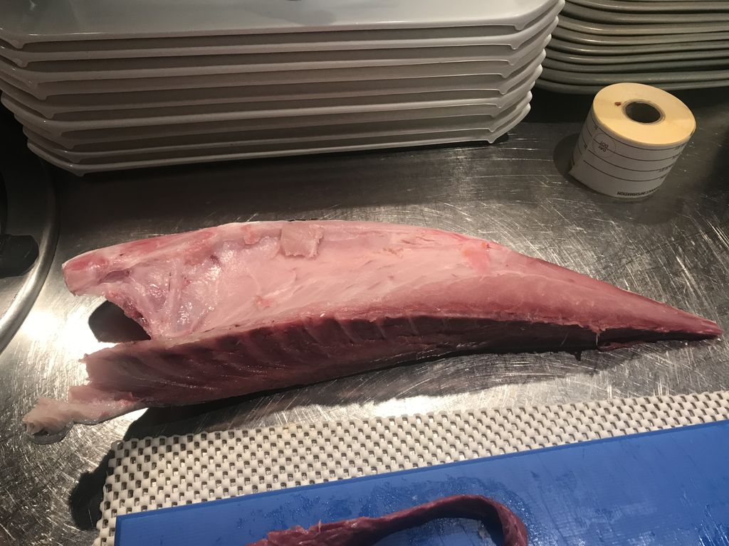 jaychefltd's tweet photo. This is a 1st for me, using yellowtail amberjack but it has beautiful texture like tuna does when it’s raw and has a great flavour but today we are prepping it for a ceviche dish #fish #amberjack #chef #cheflife #restaurant #restaurantlife #Yorkshire #jaychefltd https://t.co/qcV242nJek