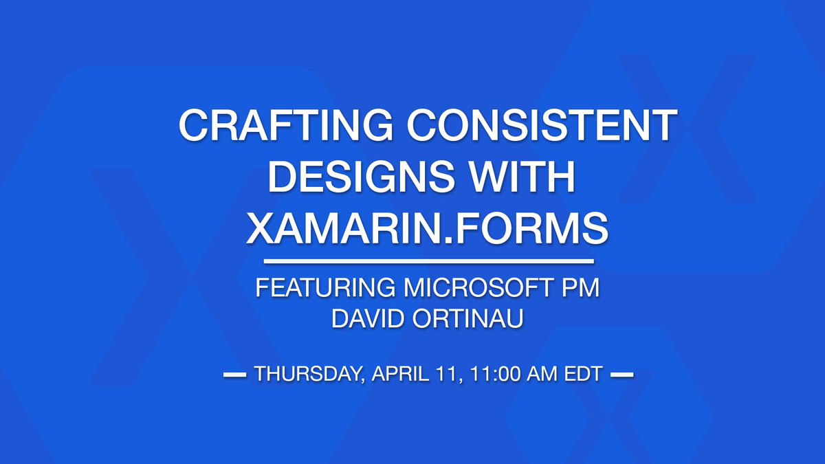 Syncfusion's tweet image. Last call! Join Microsoft PM @davidortinau during today's #Xamarin webinar at 11AM EDT on designing apps. You won't want to miss it! .  bit.ly/2IcCy0e #mobileapps