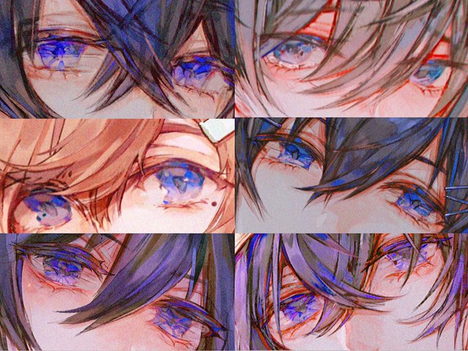 「4人の男性 紫色の目」のTwitter画像/イラスト(古い順)