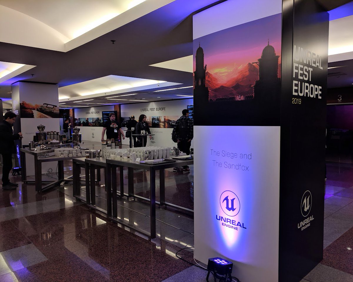 CB_Sword's tweet photo. Awesome seeing @siegeandsandfox represented at #UnrealFest

Our designer @crwilso is there. Tweet him if you want to meet and chat 2D in #UE4

@UnrealFestEU #indiedev #Paper2D #siegefox https://t.co/L08StIFhOC