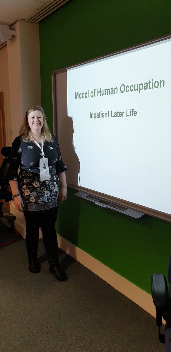 Kelsie_Morton82's tweet photo. Fabulous presentation from Amanda Hurst on the use of MOHO on an older persons mental health Unit and use of Pool activity level PAL #UoSOTC2019 #toindependenceandbeeyond https://t.co/3WZnCVMLke