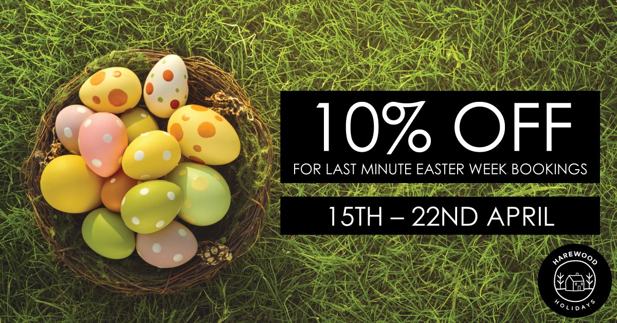 Don't know where to stay this Easter?  We’re offering 10% off for any bookings between 15th – 22nd April for our gorgeous self-catering cottages on the beautiful #HarewoodEstate.  Check the website or contact us for details. >>> bit.ly/2PbDyU1
