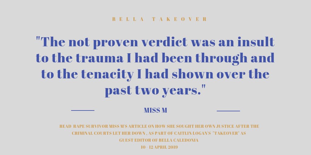 EditorBella's tweet photo. In a powerful and important piece, @missmjustice writes about how her own experience of being failed by the criminal justice system has inspired her to campaign for change for all rape survivors in Scotland 

https://t.co/EweIrNzAED https://t.co/1jSlNb4msL