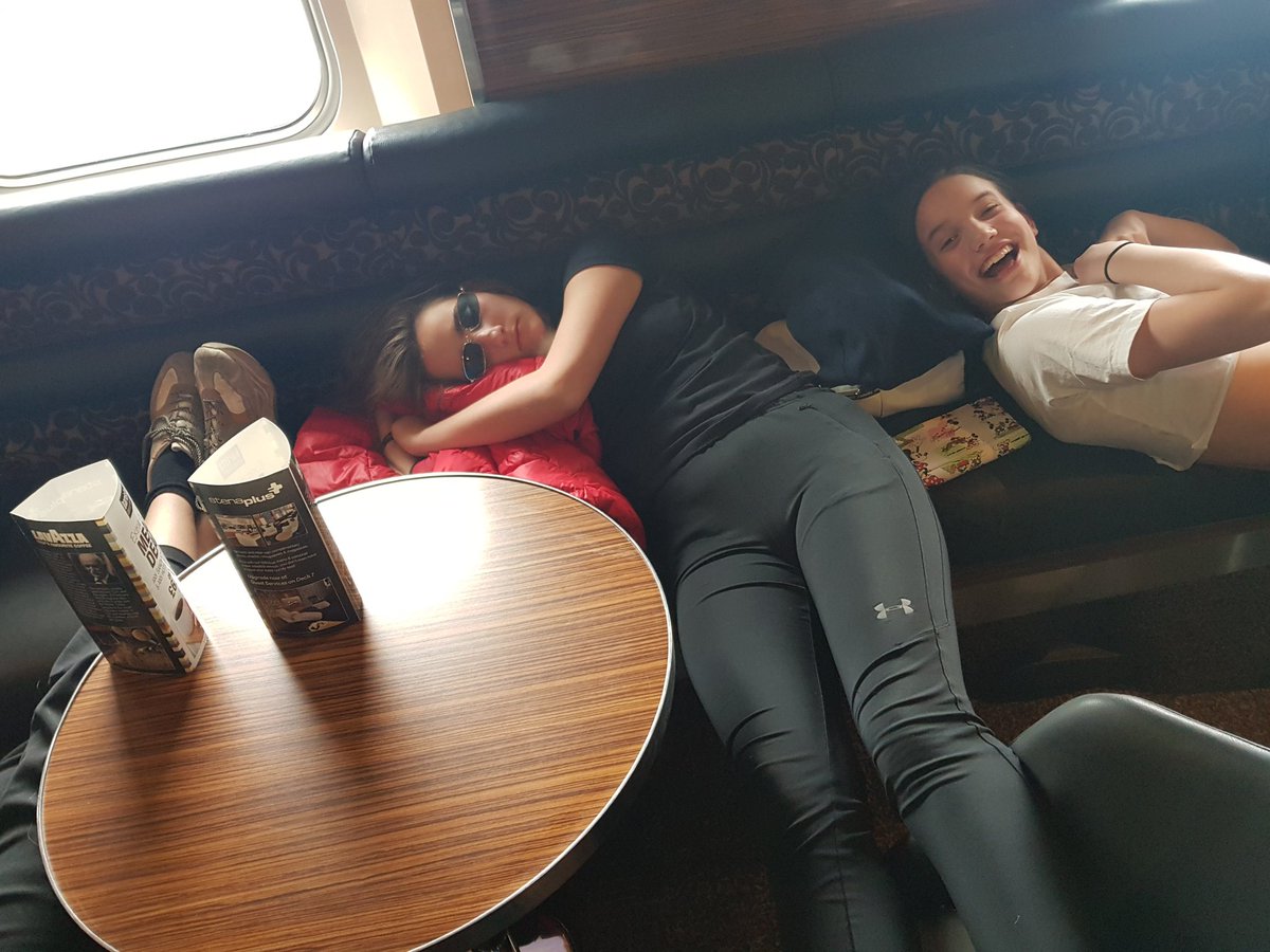 mountyorksport's tweet photo. The girls have made themselves a little too comfortable on the ferry!! #sleepyheads @MountSchoolYork #netballtour2019 https://t.co/CA9Ot044P0