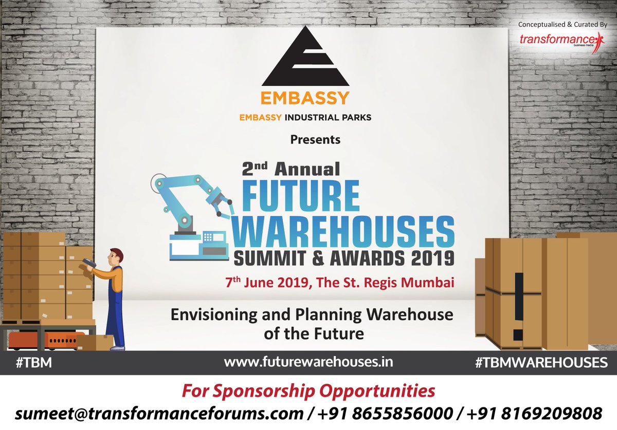 trfforums's tweet photo. Register for our 2nd Edition Future Warehouses Summit and Awards 2019 https://t.co/1WDgAB47FI #futurewarehouses #warehouses #storageanddistribution #transporation #automation #warehouseservices #industrialwarehouse #AI #flexibleautomation #logistics #3PL #4PL #TBM #TBMWAREHOUSES https://t.co/OjtFc0NI28