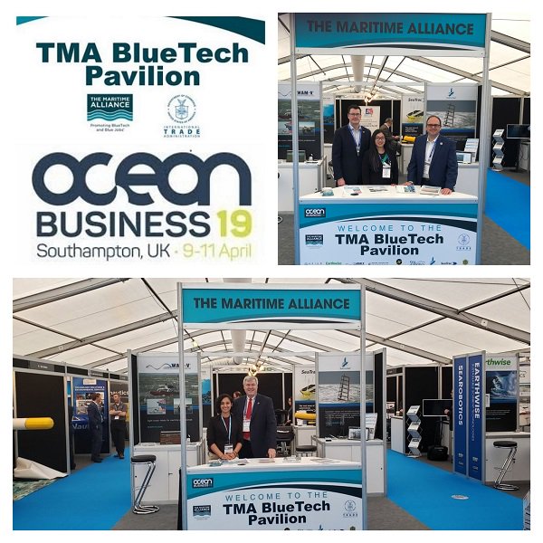 Export2Europe's tweet photo. Last day @oceanbusiness but still time to visit the @TMA_maritime BlueTech Pavilion located in V5 & W1 Dockside Pavilion. Meet with innovative #US #BlueTech companies looking for international clients and partners. #export2europe #BlueTechClusterAlliance #blueeconomy https://t.co/DpHXSCJiOu