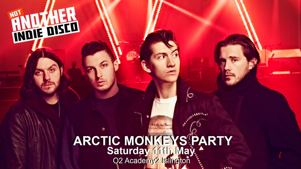 NAIndieDisco's tweet photo. HOT OFF THE PRESS! Its the return of our legendary Arctic Monkeys night at Not Another Indie Disco! Join us on Sat 11th May for all your fave AM bangers (as well as a few other indie classics thrown in too). Tickets on sale now from https://t.co/rtgBKeK85M https://t.co/pGZKdKgK73
