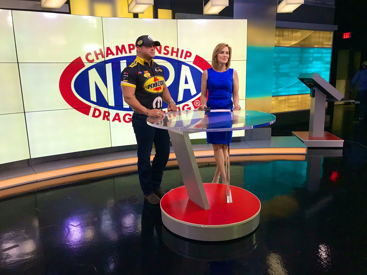 NHRAPR's tweet photo. Good Morning, Houston☀️ We are LIVE on @FOX26Houston this morning talking about nitro and Funny Cars💨 #NHRA #SpeedForAll https://t.co/hS8sQ0cIm4