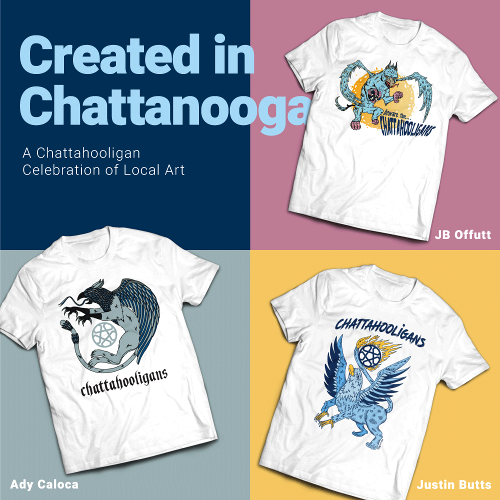 chattahooligan's tweet photo. Supporters of the Club that Chattanooga Built love everything that makes our home special. That's why we commissioned some of our city's most talented creators to make wearable art with their own unique spin on our community.
Preorder at https://t.co/FAs1A0PosX https://t.co/MwhcavTdlE